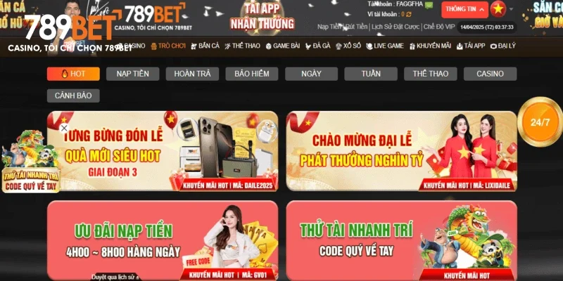 Khuyến mãi 789BET được tung ra liên tục, thưởng cao