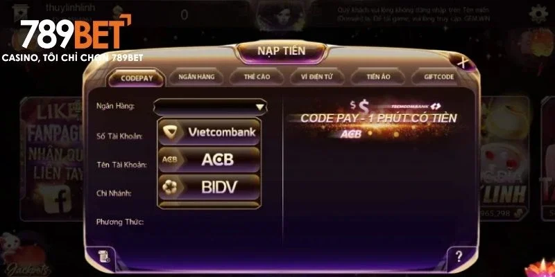 Các phương thức nạp tiền tại 789bet